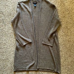 Open Front Gold Glitter Kimono.